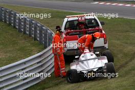 06.06.2010 Zandvoort, The Nederlands,  The stranded car of Marc Coleselli (AUT), Eifelland Racing - Formula BMW Europe 2010, Rd 03 & 04, Zandvoort, Race 3