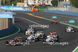 27.06.2010 Valencia, Spain,  Start of the race, Daniil Kvyat (RUS), Eurointernational  - Formula BMW Europe 2010, Rd 05 & 06, Valencia, Sunday Race