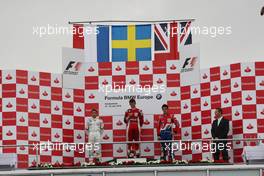 24.07.2010 Hockenheim, Germany,  2nd place Robin Frijns (NED), Josef Kaufmann Racing with 1st place Timmy Hansen (SWE), Mücke-motorsport and 3rd place Jack Harvey (GBR), Fortec Motorsports - Formula BMW Europe 2010, Rd 09 & 10, Hockenheim, Saturday Podium