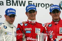 24.07.2010 Hockenheim, Germany,  2nd place Robin Frijns (NED), Josef Kaufmann Racing with 1st place Timmy Hansen (SWE), Mücke-motorsport and 3rd place Jack Harvey (GBR), Fortec Motorsports - Formula BMW Europe 2010, Rd 09 & 10, Hockenheim, Saturday Podium