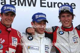 25.07.2010 Hockenheim, Germany,  Jack Harvey (GB), Fortec Motorsports, Robin Frijns (NL), Josef Kaufmann Racing and Hannes Van Asseldonk (NL), Josef Kaufmann Racing  - Formula BMW Europe 2010, Rd 09 & 10, Hockenheim, Sunday Podium