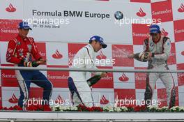 25.07.2010 Hockenheim, Germany,  Jack Harvey (GBR), Fortec Motorsports with Robin Frijns (NED), Josef Kaufmann Racing and Hannes Van Asseldonk (NED), Josef Kaufmann Racing - Formula BMW Europe 2010, Rd 09 & 10, Hockenheim, Sunday Podium