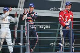 12.09.2010 Monza, Italy,  Jack Harvey (GB), Fortec Motorsports, Daniil Kvyat (RUS), Eurointernational, Robin Frijns (NL), Josef Kaufmann Racing  - Formula BMW Europe 2010, Rd 15 & 16, Monza, Sunday Podium