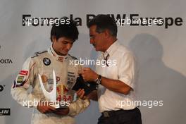 12.09.2010 Monza, Italy,  Dr Mario Theissen with 1st place in the rookie championship Carlos Sainz (ESP), Eurointernational  - Formula BMW Europe 2010, Rd 15 & 16, Monza, Sunday Podium