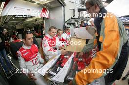 04-11.06.2010 Le Mans, France, Autograph Session,  #8 Audi Sport Team Joest Audi R15: Andre Lotterer, Marcel Faessler, Benoit Treluyer - 24 Hour of Le Mans 2010