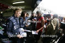 04-11.06.2010 Le Mans, France, Autograph Session, #61 Matech Competition Ford GT: Natacha Gachnang, Rahel Frey, Cyndie Allemann - 24 Hour of Le Mans 2010