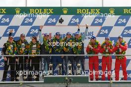 04-11.06.2010 Le Mans, France, LMGT2 podium: class winners Marc Lieb, Richard Lietz and Wolf Henzler, second place Dominik Farnbacher, Allan Simonsen and Leh Keen, third place Marco Holzer, Richard Westbrook and Timo Scheider - 24 Hour of Le Mans 2010
