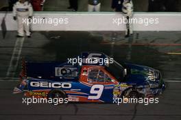 10-14.02.2010 Daytona, USA, Max Papis in trouble on pit road - NASCAR Daytona 250 trucks, Daytona International Speedway