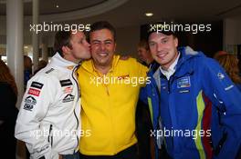 12-14.10.2010 Great Britain, Pirelli Happy Hour, Mikko Hirvonen (FIN), Mario Isola (ITA) and Jari-Matti Latvala (FIN) - Rally of Great Britain, World Rally Championship 2010, Rd 13