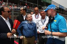 02.05.2010 Marrakech, Morocco, Jean Todt (FRA), FIA president and Marcello Lotti, General Manager of KSO (WTCC) and Eric Neve (BEL), Chevrolet Europe Motorsport Manager - WTCC, Marrakech, Morocco, Rd. 05-06