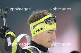 14.01.2011, Ruhpolding, Germany (GER): Vincent Jay (FRA), Fischer, Rottefella, OneWay - IBU world cup biathlon, sprint men, Ruhpolding (GER). www.xpb.cc. © Manzoni/xpb.cc. Every downloaded picture is fee-liable.