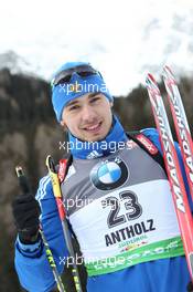20.01.2011, Antholz, Italy (ITA): Anton Shipulin (RUS), Madshus, Rottefella, adidas - IBU world cup biathlon, sprint men, Antholz (ITA). www.xpb.cc. © Manzoni/xpb.cc. Every downloaded picture is fee-liable.
