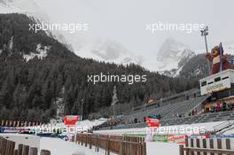 19.01.2011, Antholz, Italy (ITA): Biathlon Feature: The empty grand stand in the venue - IBU world cup biathlon, training, Antholz (ITA). www.xpb.cc. © Manzoni/xpb.cc. Every downloaded picture is fee-liable.