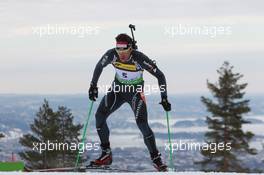 17.03.2011, Holmenkollen, Norway (NOR): Simon Hallenbarter (SUI), Madshus, Rottefella, KV+, ODLO - IBU world cup biathlon, sprint men, Holmenkollen (NOR). www.xpb.cc. © Manzoni/xpb.cc. Every downloaded picture is fee-liable.