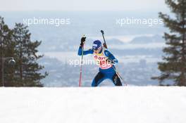 17.03.2011, Holmenkollen, Norway (NOR): Kaisa Maekaeraeinen (FIN), Fischer, Rottefella, Leki, Odlo - IBU world cup biathlon, sprint women, Holmenkollen (NOR). www.xpb.cc. © Manzoni/xpb.cc. Every downloaded picture is fee-liable.