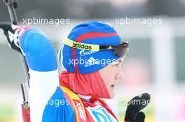 09.03.2011, Khanty-Mansiysk, Russia (RUS): Ekaterina Yurlova (RUS), Fischer, Rottefella, Swix - IBU world championships biathlon, individual women, Khanty-Mansiysk (RUS). www.xpb.cc. © Manzoni/xpb.cc. Every downloaded picture is fee-liable.