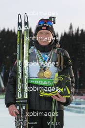 12.03.2011, Khanty-Mansiysk, Russia (RUS): Tora Berger (NOR), Fischer, Rottefella, Odlo - IBU world championships biathlon, medals, Khanty-Mansiysk (RUS). www.xpb.cc. © Manzoni/xpb.cc. Every downloaded picture is fee-liable.