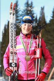 03.03.2011, Khanty-Mansiysk, Russia (RUS): Marie Laure Brunet (FRA), Rossignol, Rottefella, Swix - IBU world championships biathlon, medals, Khanty-Mansiysk (RUS). www.xpb.cc. © Manzoni/xpb.cc. Every downloaded picture is fee-liable.