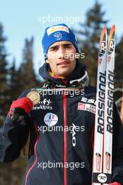 03.03.2011, Khanty-Mansiysk, Russia (RUS): Martin Fourcade (FRA), Rossignol, Rottefella, OneWay, Odlo - IBU world championships biathlon, medals, Khanty-Mansiysk (RUS). www.xpb.cc. © Manzoni/xpb.cc. Every downloaded picture is fee-liable.