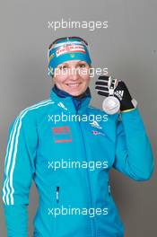 18.03.2011, Khanty-Mansiysk, Russia (RUS): Olena Pidhrushna (UKR), Fischer, Rottefella - IBU world championships biathlon, medals, Khanty-Mansiysk (RUS). www.xpb.cc. © Manzoni/xpb.cc. Every downloaded picture is fee-liable.