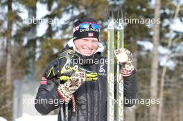 03.03.2011, Khanty-Mansiysk, Russia (RUS): Tora Berger (NOR), Fischer, Rottefella, Odlo - IBU world championships biathlon, medals, Khanty-Mansiysk (RUS). www.xpb.cc. © Manzoni/xpb.cc. Every downloaded picture is fee-liable.