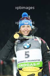 05.03.2011, Khanty-Mansiysk, Russia (RUS): Magdalena Neuner (GER), Fischer, Rottefella, Exel, adidas - IBU world championships biathlon, medals, Khanty-Mansiysk (RUS). www.xpb.cc. © Manzoni/xpb.cc. Every downloaded picture is fee-liable.