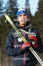 03.03.2011, Khanty-Mansiysk, Russia (RUS): Martin Fourcade (FRA), Rossignol, Rottefella, OneWay, Odlo - IBU world championships biathlon, medals, Khanty-Mansiysk (RUS). www.xpb.cc. © Manzoni/xpb.cc. Every downloaded picture is fee-liable.