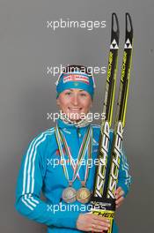 18.03.2011, Khanty-Mansiysk, Russia (RUS): Vita Semerenko (UKR), Fischer, Salomon, Swix - IBU world championships biathlon, medals, Khanty-Mansiysk (RUS). www.xpb.cc. © Manzoni/xpb.cc. Every downloaded picture is fee-liable.