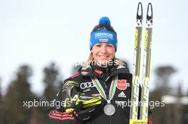 03.03.2011, Khanty-Mansiysk, Russia (RUS): Magdalena Neuner (GER), Fischer, Rottefella, Exel, adidas - IBU world championships biathlon, medals, Khanty-Mansiysk (RUS). www.xpb.cc. © Manzoni/xpb.cc. Every downloaded picture is fee-liable.