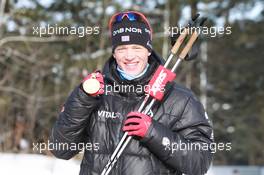 03.03.2011, Khanty-Mansiysk, Russia (RUS): Tarjei Boe (NOR), Fischer, Rottefella, Swix, ODLO - IBU world championships biathlon, medals, Khanty-Mansiysk (RUS). www.xpb.cc. © Manzoni/xpb.cc. Every downloaded picture is fee-liable.