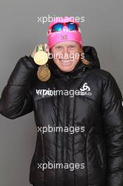 18.03.2011, Khanty-Mansiysk, Russia (RUS): Tora Berger (NOR), Fischer, Rottefella, Odlo - IBU world championships biathlon, medals, Khanty-Mansiysk (RUS). www.xpb.cc. © Manzoni/xpb.cc. Every downloaded picture is fee-liable.