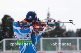 06.03.2011, Khanty-Mansiysk, Russia (RUS): Martin Fourcade (FRA), Rossignol, Rottefella, OneWay, Odlo - IBU world championships biathlon, pursuit men, Khanty-Mansiysk (RUS). www.xpb.cc. © Manzoni/xpb.cc. Every downloaded picture is fee-liable.