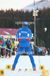 11.03.2011, Khanty-Mansiysk, Russia (RUS): Anton Shipulin (RUS), Madshus, Rottefella, adidas - IBU world championships biathlon, relay men, Khanty-Mansiysk (RUS). www.xpb.cc. © Manzoni/xpb.cc. Every downloaded picture is fee-liable.