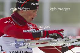 03.03.2011, Khanty-Mansiysk, Russia (RUS): Tarjei Boe (NOR), Fischer, Rottefella, Swix, ODLO - IBU world championships biathlon, relay mixed, Khanty-Mansiysk (RUS). www.xpb.cc. Â© Miko/xpb.cc. Every downloaded picture is fee-liable.