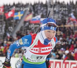 03.03.2011, Khanty-Mansiysk, Russia (RUS): Kaisa Maekaeraeinen (FIN), Fischer, Rottefella, Leki, Odlo - IBU world championships biathlon, relay mixed, Khanty-Mansiysk (RUS). www.xpb.cc. © Miko/xpb.cc. Every downloaded picture is fee-liable.