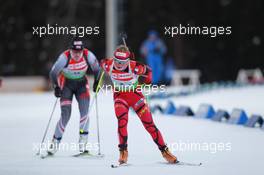 03.03.2011, Khanty-Mansiysk, Russia (RUS): Marie Dorin (FRA), Rossignol, Rottefella, OneWay - IBU world championships biathlon, relay mixed, Khanty-Mansiysk (RUS). www.xpb.cc. © Manzoni/xpb.cc. Every downloaded picture is fee-liable.