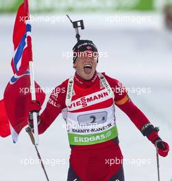 03.03.2011, Khanty-Mansiysk, Russia (RUS): Tarjei Boe (NOR), Fischer, Rottefella, Swix, ODLO - IBU world championships biathlon, relay mixed, Khanty-Mansiysk (RUS). www.xpb.cc. Â© Miko/xpb.cc. Every downloaded picture is fee-liable.