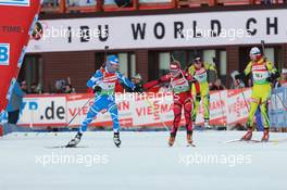 03.03.2011, Khanty-Mansiysk, Russia (RUS): Alexis Boeuf (FRA), Salomon, Swix, OneWay, Marie Dorin (FRA), Rossignol, Rottefella, OneWay - IBU world championships biathlon, relay mixed, Khanty-Mansiysk (RUS). www.xpb.cc. © Manzoni/xpb.cc. Every downloaded picture is fee-liable.