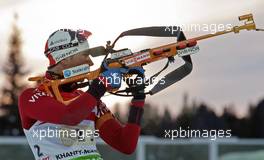 03.03.2011, Khanty-Mansiysk, Russia (RUS): Ole Einar Bjoerndalen (NOR), Madshus, Rottefella, Odlo - IBU world championships biathlon, relay mixed, Khanty-Mansiysk (RUS). www.xpb.cc. Â© Miko/xpb.cc. Every downloaded picture is fee-liable.