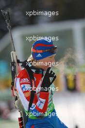 03.03.2011, Khanty-Mansiysk, Russia (RUS): Olga Zaitseva (RUS), Madshus, Rottefella, Alpina, Swix, adidas - IBU world championships biathlon, relay mixed, Khanty-Mansiysk (RUS). www.xpb.cc. © Manzoni/xpb.cc. Every downloaded picture is fee-liable.