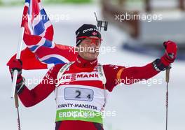 03.03.2011, Khanty-Mansiysk, Russia (RUS): Tarjei Boe (NOR), Fischer, Rottefella, Swix, ODLO - IBU world championships biathlon, relay mixed, Khanty-Mansiysk (RUS). www.xpb.cc. Â© Miko/xpb.cc. Every downloaded picture is fee-liable.