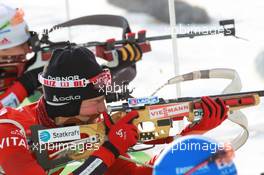 03.03.2011, Khanty-Mansiysk, Russia (RUS): Tora Berger (NOR), Fischer, Rottefella, Odlo - IBU world championships biathlon, relay mixed, Khanty-Mansiysk (RUS). www.xpb.cc. © Manzoni/xpb.cc. Every downloaded picture is fee-liable.