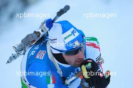 05.03.2011, Khanty-Mansiysk, Russia (RUS): Christian de Lorenzi (ITA), Atomic, Rottefella, Alpina, OneWay - IBU world championships biathlon, sprint men, Khanty-Mansiysk (RUS). www.xpb.cc. © Manzoni/xpb.cc. Every downloaded picture is fee-liable.