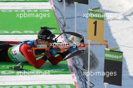 05.03.2011, Khanty-Mansiysk, Russia (RUS): Ole Einar Bjoerndalen (NOR), Madshus, Rottefella, Odlo - IBU world championships biathlon, sprint men, Khanty-Mansiysk (RUS). www.xpb.cc. © Manzoni/xpb.cc. Every downloaded picture is fee-liable.