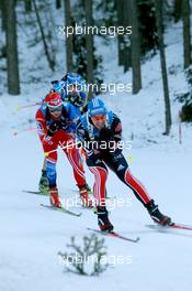 05.03.2011, Khanty-Mansiysk, Russia (RUS): Michael Greis (GER), Madshus, Rottefella, OneWay, adidas, Ondrej Moravec (CZE), Fischer, Rottefella, Alpina, Exel , Bjoern Ferry (SWE), Fischer, Rottefella, Leki, adidas - IBU world championships biathlon, sprint men, Khanty-Mansiysk (RUS). www.xpb.cc. © Manzoni/xpb.cc. Every downloaded picture is fee-liable.