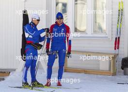 04.03.2011, Khanty-Mansiysk, Russia (RUS): Evgeny Ustyugov (RUS), Fischer, Rottefella, Swix, adidas, Ivan Tcherezov (RUS), Fischer, Rottefella, Swix, adidas - IBU world championships biathlon, training, Khanty-Mansiysk (RUS). www.xpb.cc. Â© Miko/xpb.cc. Every downloaded picture is fee-liable.