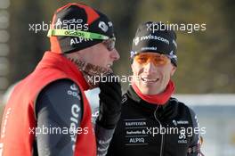 02.03.2011, Khanty-Mansiysk, Russia (RUS): Christian Stebler (SUI), Rossignol, Rottefella, ODLO, Thomas Frei (SUI), Atomic, Leki, ODLO - IBU world championships biathlon, training, Khanty-Mansiysk (RUS). www.xpb.cc. © Manzoni/xpb.cc. Every downloaded picture is fee-liable.