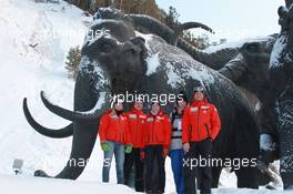 07.03.2011, Khanty-Mansiysk, Russia (RUS): Elisa Gasparin (SUI), Rossignol, Rottefella, Leki, ODLO, Patrick Amrhein (SUI), physio Team Switzerland, Selina Gasparin (SUI), Rossignol, Rottefella, Leki, ODLO, Russian attachŽ Karolina, Steffen Hauswald (GER), head coach team Switzerland  - IBU world championships biathlon, sightseeing tour with the Swiss Team at the archeologic parc, Khanty-Mansiysk (RUS). www.xpb.cc. © Manzoni/xpb.cc. Every downloaded picture is fee-liable.