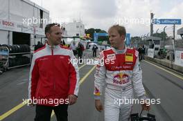 01.07.2011 Nürnberg, Germany,  Mattias Ekstroem (SWE), Audi Sport Team Abt, Audi A4 DTM and his Engineer Alex Stehlig (GER) Team Abt Sportsline