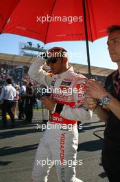 27.03.2011 Melbourne, Australia,  Lewis Hamilton (GBR), McLaren Mercedes - Formula 1 World Championship, Rd 01, Australian Grand Prix, Sunday Pre-Race Grid